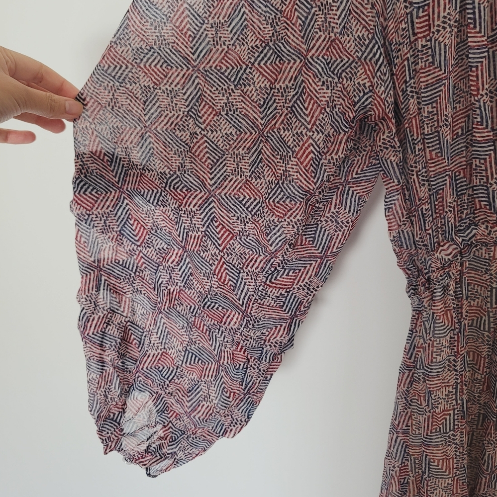 Isabel Marant Pink Floral Sheer Long-Sleeve Midi Dress - Picture 7 of 11